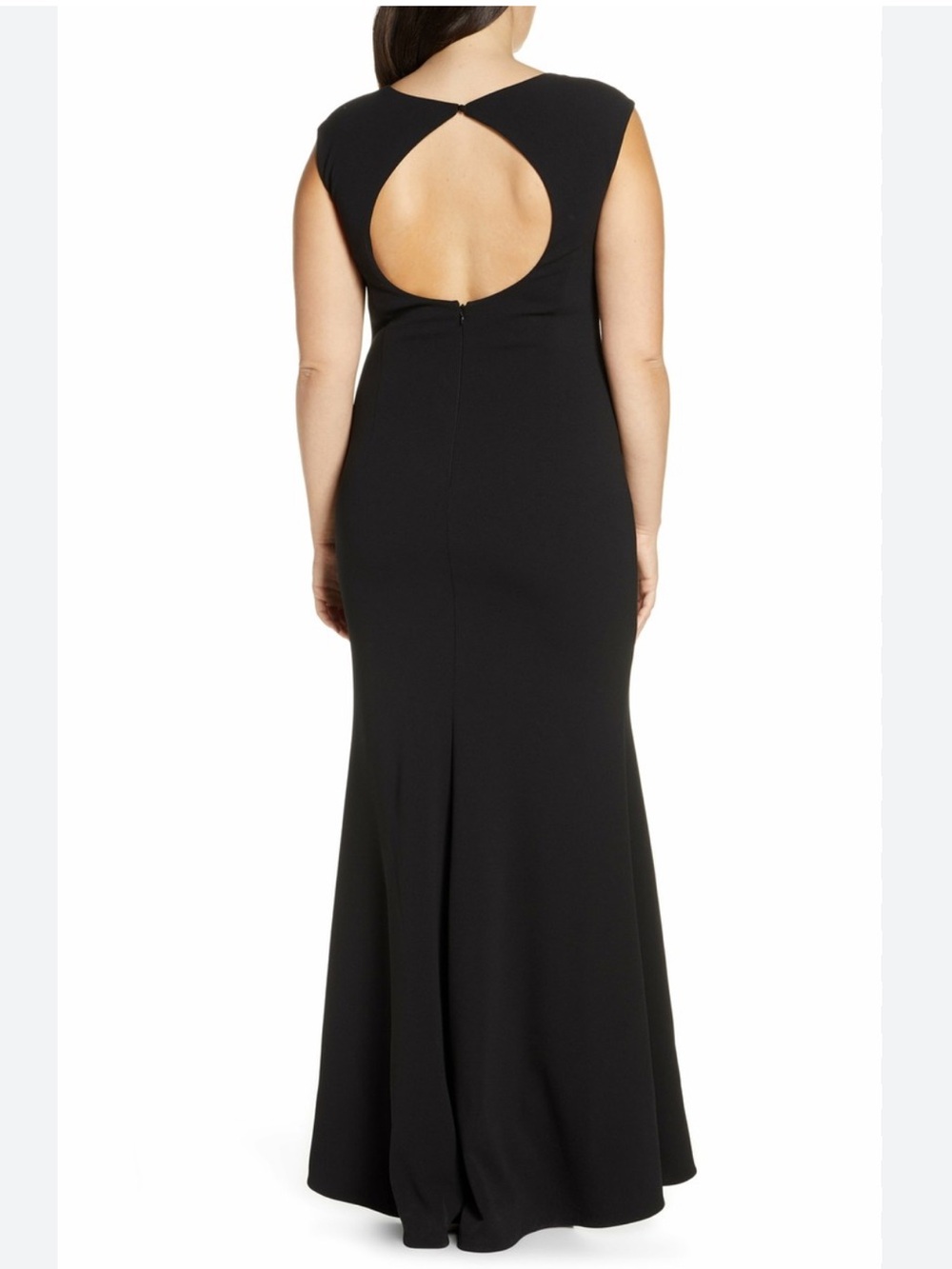 Eliza J Square Neck Scuba Maxi Dress Cap Sleeve Gown Formal Black - Picture 2 of 7